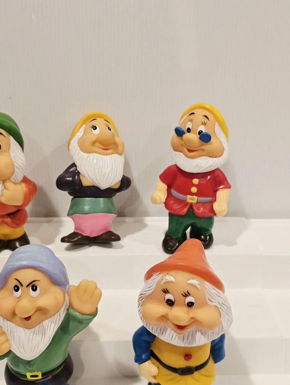 Vintage Disney Seven Dwarfs Toy Figure Rubber Squeak Vinyl